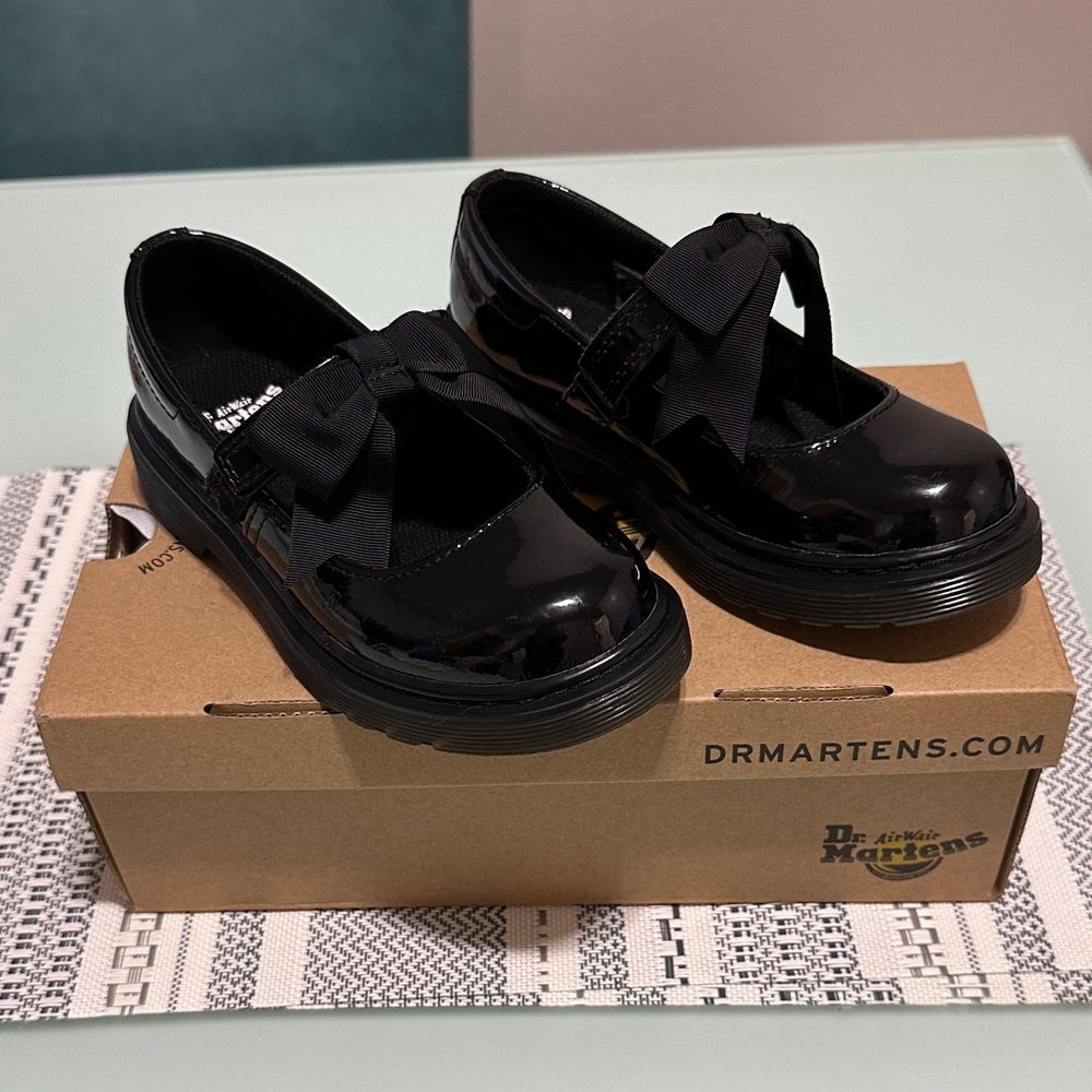 Dr. Martens Kids Glossy Black Dress Shoes